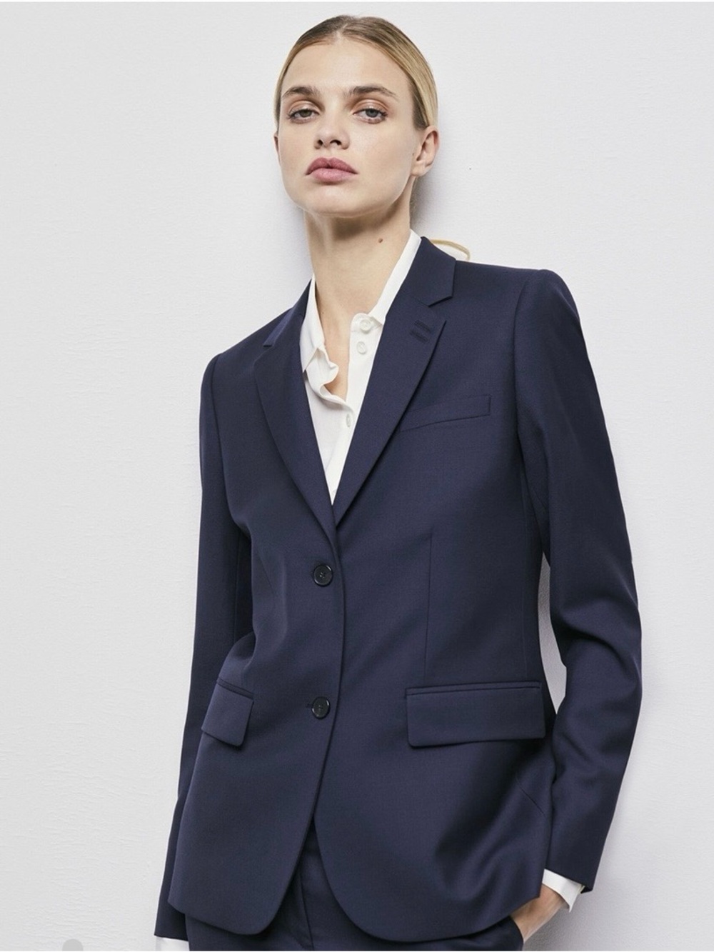 The Kooples women's single-breasted, slim-fit wool blazer EU 36 NWT navy US S